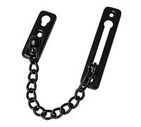 Amig - Cadena de Seguridad para Puertas, Acero Inoxidable 18/8 Negro, Cadena 170 mm x 3 mm, Pestillo Interior para Puertas Abatibles y Correderas, Incluye Tornillos