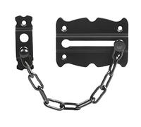 Amig - Cadena de Seguridad para Puertas de Paso y Entrada Mod.3-84 x 58 mm - Válida para Puertas y Ventanas Correderas - De Acero Acabado en Negro - Cierre Decorativo - Incluye tirafondos