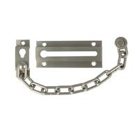 Amig - Cadena de Seguridad para Puertas Mod. 1 - Largo de la Cadena: 200 mm - Tirador de Embutir para Puertas de Entrada - Eslabones Resistentes de Acero - Laton Plateado