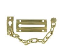 Amig - Cadena de Seguridad para Puertas Mod. 1 - Largo de la Cadena: 200 mm - Tirador de Embutir para Puertas de Entrada - Eslabones Resistentes de Acero - Laton Pulido Barnizado