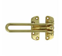 Amig - Cadena de Seguridad para Puertas Mod. 2 - Largo de la Barra: 120 mm - Tirador de Embutir para Puertas de Entrada - Cierre Resistente Mediante Barra Lateral - Zamak Latonado Barnizado