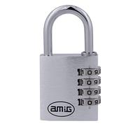 Amig - Candado de seguridad - Con combinación de dígitos - Código de números - Sin llave - Aluminio - Color Gris - Para taquillas de gimnasio, maleta de viaje, mochilas, equipaje - Ancho: 35 mm