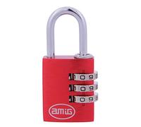 Amig - Candado de seguridad - Con combinación de dígitos - Código de números - Sin llave - Aluminio - Color Rojo - Para taquillas de gimnasio, maleta de viaje, mochilas, equipaje - Ancho: 25 mm