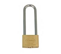 Amig - Candado de seguridad - Incluye 2 llaves - Arco extra largo - Latón y arco de Acero tratado - Para taquillas de gimnasio, puertas, armarios, maletas, mochilas - Doble cierre - Ancho: 50 mm