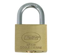 Amig - Candado de seguridad - Incluye 2 llaves - Latón y arco de Acero - Para taquillas y puertas de gimnasio, talleres, garajes - Ancho: 20 mm