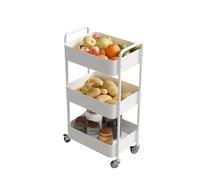 Amig - Carrito de Cocina de 3 Niveles con Ruedas Mod. Linn - Estantería Auxiliar de Acero - Blanco - Carro Multiusos para Cocina, Baño u Oficina - 40,5 x 28 x 76 cm