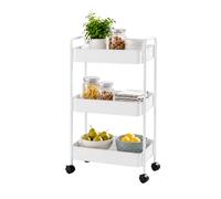 Amig - Carrito de Cocina Mod. KLIPSA - Blanco - 44 x 30 x 77 cm - Acero