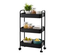 Amig - Carrito de Cocina Mod. KLIPSA - Negro - 44 x 30 x 77 cm - Acero