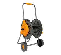 Amig - Carro Portamangueras - Para Mangueras de 1/2" - Enrollado Máximo de 60 m - Con Manivela para Enrollar Fácilmente - Polipropileno - Naranja y Gris