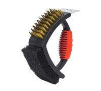 Amig - Cepillo 3 en 1 de Limpieza para Barbacoas Fireplus - Accesorio para Limpiar Parrillas - Cepillo, Rascador y Estropajo - Barbacoas y Planchas de Carbón, Gas o Eléctricas - Medidas: 16,5x11,5x7cm