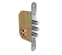 Amig - Cerradura de Embutir Con Bulones para Puertas de Madera - 50 mm - Sin Cilindro y Escudo de Seguridad - Mod. 1103 - Acero - Cromado Mate - Incluye Tornillería