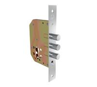 Amig - Cerradura de Embutir Con Bulones para Puertas de Madera - 50 mm - Sin Cilindro y Escudo de Seguridad - Acero Inoxidable - Mate - Incluye Tornillería