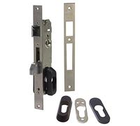 Amig - Cerradura de Embutir para Carpintería Metálica Mod. 740-25 mm - Cilindro Europerfil de Leva de 13,2 mm - Picaporte Reversible y Cierre Basculante - Acero Inoxidable