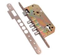 Amig - Cerradura de puerta - Cerradura de Embutir Con Bulones para Puertas - Acero - 50/85 mm - Cromado mate - Sin Cilindro y Escudo de Seguridad - Picaporte Reversible