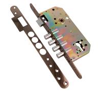 Amig - Cerradura de puerta - Cerradura de Embutir Con Bulones para Puertas - Acero - 50/85 mm - Cuero - Sin Cilindro y Escudo de Seguridad - Picaporte Reversible