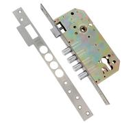 Amig - Cerradura de puerta | Cerradura de Embutir Con Bulones para Puertas | Acero | 50/85 mm | Inox mate | Sin Cilindro y Escudo de Seguridad | Picaporte Reversible