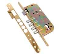 Amig - Cerradura de puerta | Cerradura de Embutir Con Bulones para Puertas | Acero | 50/85 mm | Latonado barnizado | Sin Cilindro y Escudo de Seguridad | Picaporte Reversible