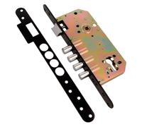 Amig - Cerradura de puerta - Cerradura de Embutir Con Bulones para Puertas - Acero - 50/85 mm - Negro - Sin Cilindro y Escudo de Seguridad - Picaporte Reversible