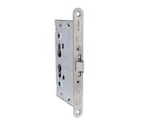 Amig - Cerradura Homologada para Puertas Cortafuego Mod. 6572-65 x 72 mm - Doble Nueca y Alojamiento para Cilindro - Acero Inoxidable Mate - Certificada y sin función Antipánico - Canto redondo