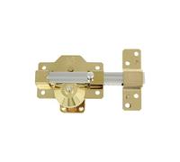 Amig - Cerrojo de Sobreponer con Cilindro Redondo y Pestillo Mod. 1PLUS - 105 x 170 mm -Cerradura de Seguridad para Puerta con Llave y Sistema Anti Bumping - Incluye 5 Llaves de Punto - Acero Dorado