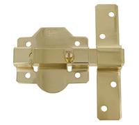 Amig - Cerrojo de Sobreponer para Puertas de Entrada o Traseras Mod. 1P - 88 x 131 mm - Pasador de Alta Seguridad - Pestillo sin Llaves - Acero Dorado
