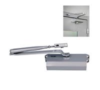 Amig - Cierrapuertas Automático de Puertas de Peso Max 40 kg y Ancho Max 85 cm - Con Retención - De Aluminio Plateado - Evita Accidentes por Portazos o Corrientes de Aire - Incluye Tornillos