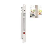 Amig - Cierre de embutir para Ventanas y Puertas correderas de Aluminio - Cerradura de Gancho para Empotrar - Medidas: 174 x 23 mm - Color Blanco - Canto cuadrado - Instalación con tornillos
