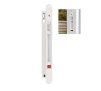 Amig - Cierre de embutir para Ventanas y Puertas correderas de Aluminio - Cerradura de Gancho para Empotrar - Medidas: 174 x 23 mm - Color Blanco - Canto redondo - Instalación con tornillos