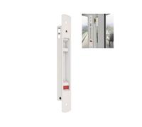 Amig - Cierre de embutir para Ventanas y Puertas correderas de Aluminio - Cerradura de Gancho para Empotrar - Medidas: 192 x 28 mm - Color Blanco - Canto cuadrado - Instalación con tornillos