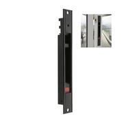 Amig - Cierre de embutir para Ventanas y Puertas correderas de Aluminio - Cerradura de Gancho para Empotrar - Medidas: 174 x 23 mm - Color Negro - Canto cuadrado - Instalación con tornillos