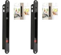 Amig - Cierre de embutir para Ventanas y Puertas correderas de Aluminio - Cerradura de Gancho para Empotrar - Medidas: 174 x 23 mm - Color Negro - Canto redondo - Instalación con tornillos