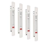 Amig - Cierre de Embutir para Ventanas y Puertas Correderas de Aluminio | Cerradura de Gancho para Empotrar | Aluminio | Color Blanco | Medidas: 192 x 28 mm (Paquete de 4)