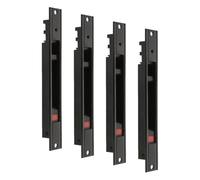 Amig - Cierre de Embutir para Ventanas y Puertas Correderas de Aluminio Mod.3600, Cerradura de Gancho para Empotrar, De Aluminio Acabado en Negro, Medidas: 174 x 23 mm (Paquete de 4)