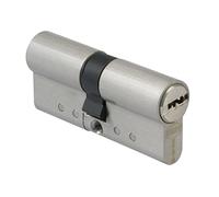 Amig - Cilindro de Alta Seguridad Modelo 20.010 - Latón Cromado Mate - Doble Embrague y Protección Antitaladro - Tarjeta de Propiedad y 5 Llaves de Seguridad - 62 (31-31) mm - Carpintería Metálica