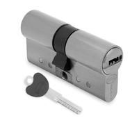 Amig - Cilindro de seguridad - Cerradura para puertas - Antiganzúa y Antibumping - Bombín Antiextracción y Antirotura - Incluye 5 llaves - Plateado mate - Medidas: 95 (35-60) mm