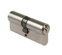 Amig - Cilindro de seguridad - Cerradura para puertas - Antiganzúa y Antitaladro - Incluye 3 llaves - Plateado Mate - Medidas: 80 (40-40 mm)