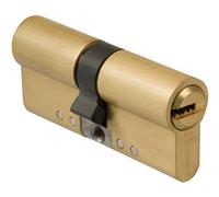 Amig - Cilindro de seguridad - Cerradura para puertas - Bombín de doble embrague - Antiganzúa y Antibumping - Incluye 5 llaves - Dorado mate - Medidas: 62 (31-31 mm)