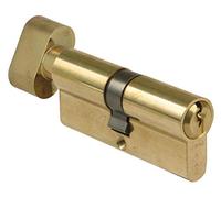 Amig - Cilindro de seguridad con muletilla - Cerradura para puertas - Bombín de Alta Seguridad - Antiganzúa y Antitaladro - Incluye 3 llaves - Dorado Mate - Medidas: 60 (30-30 mm)
