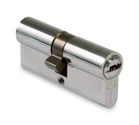 Amig - Cilindro de seguridad Mod. 9800 - Cerradura para puertas - Leva larga de 15mm - Sistema antitaladro - Incluye 5 llaves - Plateado - Medidas: 80 (35-45 mm)