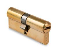 Amig - Cilindro de seguridad Mod. 9800 - Cerradura para puertas - Leva larga de 15mm - Sistema antitaladro - Incluye 5 llaves - Dorado - Medidas: 90 (45-45 mm)