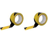 Amig - Cinta Adhesiva de Balizamiento - Para Señalización y Advertencia de Peligro - Resistente al Agua y Flexible - PVC - 50 mm x 30 m - Cinta Amarillo y Negro (Paquete de 2)