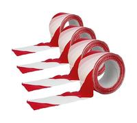 Amig - Cinta de Balizaje | 500 m de Longitud x 70 mm de ancho | Fabricada con Polietileno de Baja Densidad LDPE | Cinta de Señalización para Delimitar Zonas de Seguridad | Rojo y Blanco (Paquete de 4)