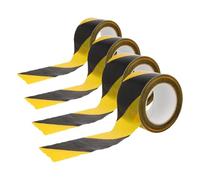 Amig - Cinta de Balizaje | Polietileno de Baja Densidad LDPE | 200 m de Longitud x 70 mm de ancho | Señalización para Delimitar Zonas de Seguridad | Color: Amarillo y Negro (Paquete de 4)