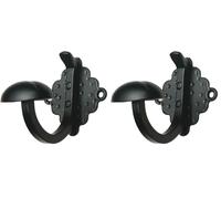Amig - Colgador de Pared Decorativo Mod.103-70 x 70 x 85 mm - Perfecto para Colgar Abrigos, Ropa y Accesorios - Tipo Gancho - Estilo Forja - De Acero Acabado en Negro (Paquete de 2)