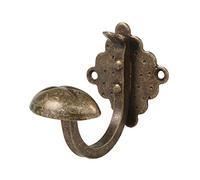 Amig - Colgador de Pared Decorativo Mod.103-70 x 70 x 85 mm - Perfecto para Colgar Abrigos, Ropa y Accesorios - Tipo Gancho - Estilo Forja - De Acero Acabado en Color Cuero