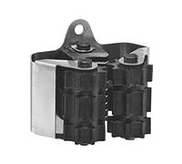 Amig - Colgador de Rodillos de Acero Inoxidable Mod.760 para 1 Escoba, Fregona u Otro Utensilio - Cuelga Escobas para Paredes, Armarios o Puertas con Adhesivo o Tornillos - Medidas: 35 x 52 x 42 mm