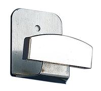 Amig - Colgador para la Ropa con Chapa de Acero Inoxidable Mod.8-50 x 40 mm - Gancho Adhesivo o Atornillable con Tirafondo - Para Paredes o Puertas - Acabado Cromado