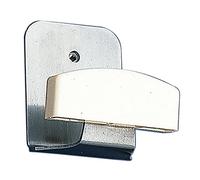 Amig - Colgador para la Ropa con Chapa de Acero Inoxidable Mod.8-50 x 40 mm - Gancho Adhesivo o Atornillable con Tirafondo - Para Paredes o Puertas - Acabado en Blanco