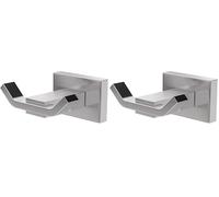 Amig - Colgador toalla baño Mod. 8 - Toallero gancho Con tornillos incluidos - 71 x 76 x 35 mm - Zamak - Plateado - Cromado brillo (Paquete de 2)