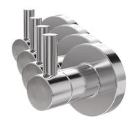 Amig - Colgador toalla baño Mod. Gorliz-5 - Toallero gancho Con tornillos incluidos - 46 x 55 x 52 mm - Acero inoxidable - Plateado - Cromado brillo (Paquete de 4)